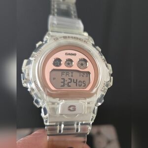 Casio G-Shock GMD S6900SR-7 Clear Band, rose gold face, Mid size model, EUC